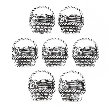 Tibetan Style Alloy Pendants, Cadmium Free & Lead Free, Shopping Basket, Antique Silver, 22.5x19x5mm, Hole: 5.5x14mm