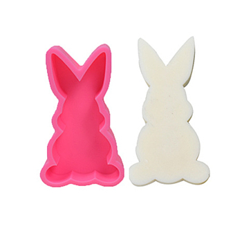 Easter Rabbit DIY Candle Silhouette Silicone Molds, Car Freshie Molds, for Aroma Beads, Scented Candle Making, Rabbit, 13x7.5x3.25cm, Inner Diameter: 12.5x6.7cm