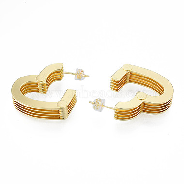 Brass Multi-Layer Heart Stud Earrings(EJEW-N011-89)-3