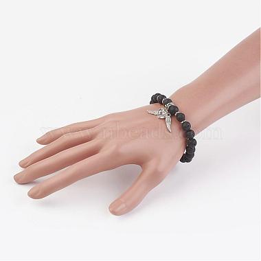 Natural Lava Rock Beads Stretch Bracelets(BJEW-JB02712)-3