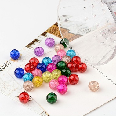 Perles de verre mixtes craquelées(X-CCG-Q001-10mm-M)-2