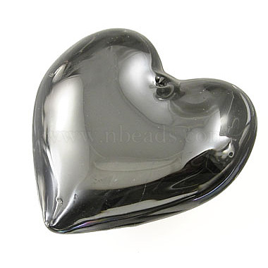 Gray Heart Glass Pendants