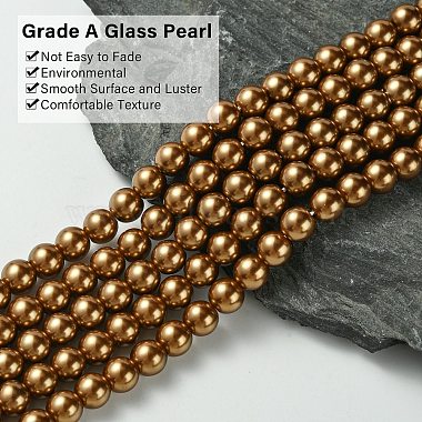 Eco-Friendly Glass Pearl Beads Strands(HY-A008-8mm-RB090)-3