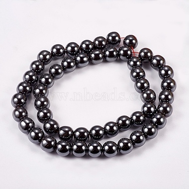 Non-Magnetic Synthetic Hematite Beads Strands(G-H1624-8mm-1)-2