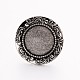 Vintage Adjustable Iron Finger Ring Components Alloy Cabochon Bezel Settings(X-PALLOY-O039-08AS)-2