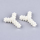 Abalorios hechos a mano de plástico imitación perla tejida perlas(FIND-T039-18-Y)-3