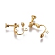 Rack Plated Brass Screw Clip-on Earring Findings(X-KK-P169-04G)-2