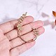 серьги-гвоздики с прозрачным фианитом в обертке в виде листьев(EJEW-SZ0001-82)-4