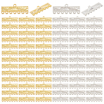 120Pcs 2 Colors Alloy Chandelier Component Links, Lead Free and Cadmium Free, Rectangle, Golden & Silver, 11x28x1mm, Hole: 1mm, 60pcs/color(FIND-GO0003-42)
