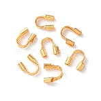 Brass Wire Guardian and Protectors, Rack Plating, Long-Lasting Plated, Cadmium Free & Lead Free, Real 24K Gold Plated, 4.5x4x1.5mm, Hole: 0.7mm(KK-C157-61G)