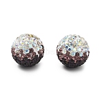 Gradient Color Design Polymer Clay Rhinestone Beads, Round, for DIY Phone Charm and Jewelry Making Supplies, Light Amethyst, 16.5mm, Hole: 1.8mm(CLAY-NH0001-03C)