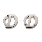 Non-Tarnish 304 Stainless Steel Links Connectors, Letter, for Personalized Name Necklace Making, Letter.D, 15x16x1.5mm, Hole: 0.9mm(STAS-Y006-60P-D)