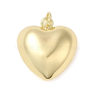 Rack Plating Brass Pendants, with Jump Ring, Puffed Heart Charm, Real 18K Gold Plated, 20x18x9.5mm, Hole: 3mm(KK-M260-01C-G)
