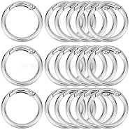 Zinc Alloy Spring Gate Rings, O Rings, Platinum, 6 Gauge, 33x4mm, Inner Diameter: 26mm, about 20pcs/box(FIND-SP0001-08C)