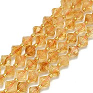 Natural Citrine Beads Strands, Rhombus, 8~8.5x8~8.5mm, Hole: 1mm, about 37pcs/strand, 15.35''(39cm)(G-I376-B03-01)