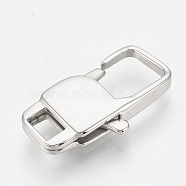 304 Stainless Steel Lobster Claw Clasps, Rectangle, Stainless Steel Color, 23x12x4mm, Hole: 3x4.5mm(X-STAS-T033-28E)