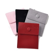 Velvet Jewelry Storage Pouches, Rectangle Jewelry Bags with Snap Fastener, for Earrings, Rings Storage, Mixed Color, 9.7~9.75x7.9cm(TP-B002-03A)