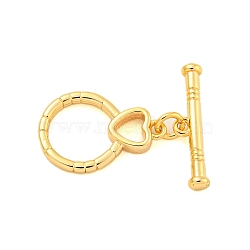 Brass Toggle Clasps, Ring, Real 18K Gold Plated, Ring: 18x12x2mm, Hole: 1.2mm, Bar: 18x4.5x3mm, Hole: 1.2mm(KK-A223-26G)