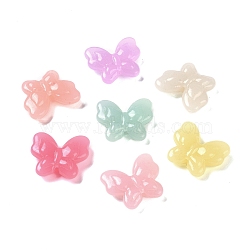 Plated Jelly Opaque Acrylic Beads, Butterfly, Mixed Color, 17.5x21x6.5mm, Hole: 1.8mm, about 370pcs/500g(OACR-G033-02)