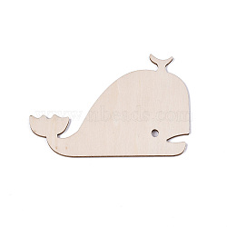 Whale Shape Unfinished Wood Cutouts, Laser Cut Wood Shapes, for Home Decor Ornament, DIY Craft Art Project, PapayaWhip, 84x120x2.5mm(DIY-ZX040-03-01)