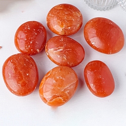 Natural Red Aventurine Palm Stones, Oval Healing Stone, Massage Tools, 60~70mm(WG36837-01)