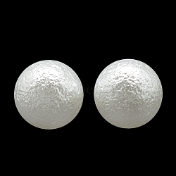 Imitation Pearl Acrylic Beads, Undrilled/No Hole, Matte Style, Round, White, 6mm(X-ACRP-R008-6mm-01)