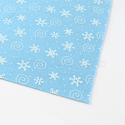 Snowflake & Helix Pattern Printed Non Woven Fabric Embroidery Needle Felt for DIY Crafts, Light Sky Blue, 30x30x0.1cm, 50pcs/bag(DIY-R056-03)