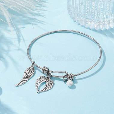 304 Stainless Steel Expandable Bangle(BJEW-JB10008)-2
