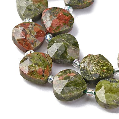 Natural Unakite Beads Strands(G-P570-E06-02)-4