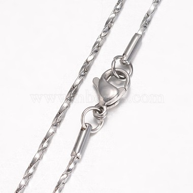 304 Stainless Steel Necklace(MAK-K062-06P-1.4mm)-2