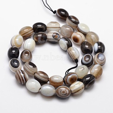 naturel rayé agate teintée rangées de perles ovales(G-L288-01A)-2
