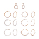 Kissitty 7 пары 7 серьги-гвоздики в форме буквы С с жемчужными бусинами и кольцом из смолы(FIND-KS0001-16)-1