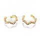 Golden Plated Brass Micro Pave Cubic Zirconia Cuff Earrings(EJEW-L244-13G)-1
