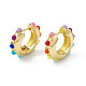 Colorful Resin Beaded Hoop Earrings(EJEW-P215-04G)-1