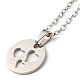 201 collier pendentif cœur en acier inoxydable avec chaînes forçat(NJEW-Q317-18P)-2