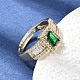 Brass Micro Pave Clear Cubic Zirconia Cuff Open Rings(CU-CBA5C10-14G)-2