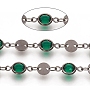 Green Brass+Glass Handmade Chains Chain(X-CHC-G008-04B-01)