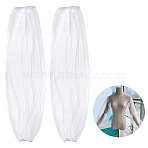 Polyester Detachable Long Mesh Sleeves, for Wedding Bridal Dress Tulle Accessories, White, 750x220~240x1mm(AJEW-WH0248-758A)