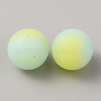 Luminous Round Food Grade Silicone Beads, Aquamarine, 15x14.5mm, Hole: 2mm(SIL-TAC0007-04K)