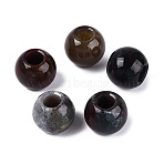 Natural Indian Agate Beads, Smooth Rondelle, Large Hole Beads, 20~20.5x17~18mm, Hole: 7.5~8.5mm(G-Q608-05B)