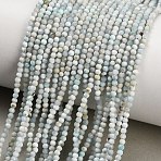 Natural Larimar Beads Strands, Faceted, Round, 3mm, Hole: 0.5mm, about 188~189pcs/strand, 15.35~15.55''(39~39.5cm)(GG-CBA767B-A03)
