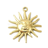 Ion Plating(IP) 304 Stainless Steel Pendants, Real 18K Gold Plated, Sun, 18x15x2.5mm, Hole: 1.2mm(STAS-B058-29G-02)