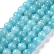 Natural Mashan Jade Round Beads Strands, Dyed, Dark Cyan, 6mm, Hole: 1mm, about 69pcs/strand, 15.7 inch(G-D263-6mm-XS28)