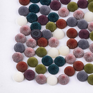 Flocky Acrylic Beads, Half Drilled, Half Round/Dome, Mixed Color, 10x5.5mm, Half Hole: 1mm(X-FIND-T046-54A)