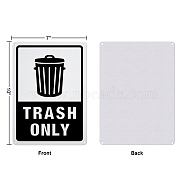 UV Protected & Waterproof Aluminum Warning Signs, Trash Only Sign, Black, 250x180x1mm, Hole: 4mm(AJEW-GL0001-05A-22)