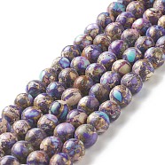 Natural Imperial Jasper Beads Strands, Dyed, Round, Purple, 8~8.5mm, Hole: 1~1.2mm, about 47~48pcs/strand, 15.16 inch(38.5cm)(G-I122-8mm-20)