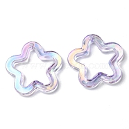Transparent Acrylic Pendants, Star, Lilac, 30x30.5x5mm, Hole: 1.8mm(MACR-Q160-04E)