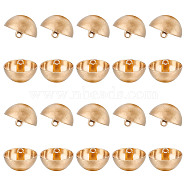 20Pcs 1-Hole Alloy Shank Buttons, Half Round, Matte Light Gold, 22x17mm, Hole: 2.5mm(FIND-UN0002-83MG)