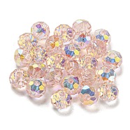 Transparent Electroplate Glass Beads, Faceted, Rondelle, Lavender Blush, 6x4.5mm, Hole: 1.2mm, 100pcs/bag(GLAA-L046-02D)