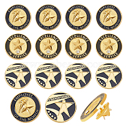 15Pcs 3 Styles Positive Reward Encourating Word Enamel Pin, Golden Zinc Alloy Star Badge for Backpack Clothes, Black, 20.5x1.5mm, 5Pcs/style(JEWB-OC0001-01)